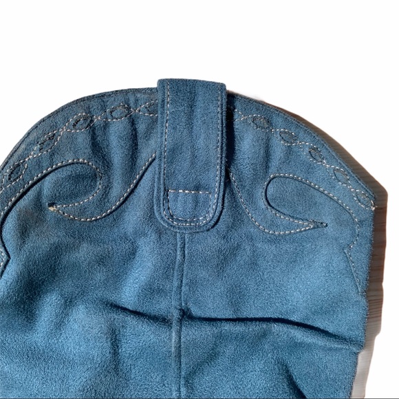 Arizonatel Blue Suede Slouch Western Boots Size 6 - Picture 5 of 9